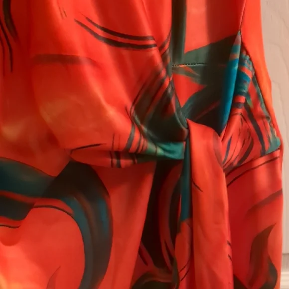 SHEIN Vibrant Orange and Green Maxi Dress - Picture 4 of 6